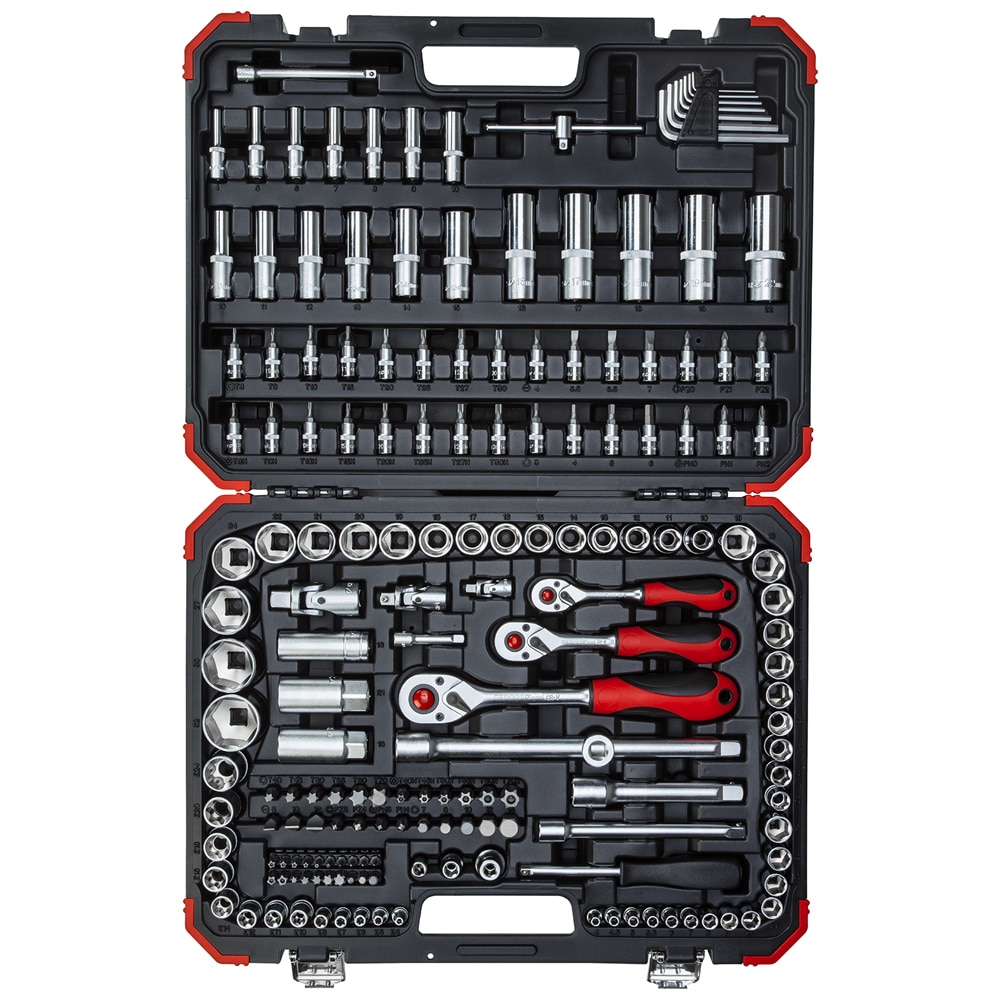 Jogo de Soquetes e Acessórios 1/4", 3/8" e 1/2" - 172 Peças